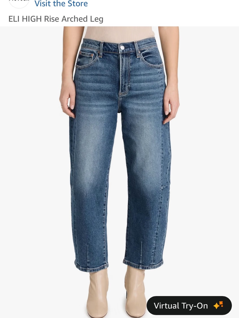 Pistola Eli High Rise Arched Ankle Barrel Jeans size 24 in Augustus wash